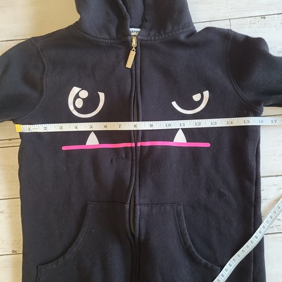 So So Happy Zip Up Black Hoodie Size Size XS - Picture 8 of 11